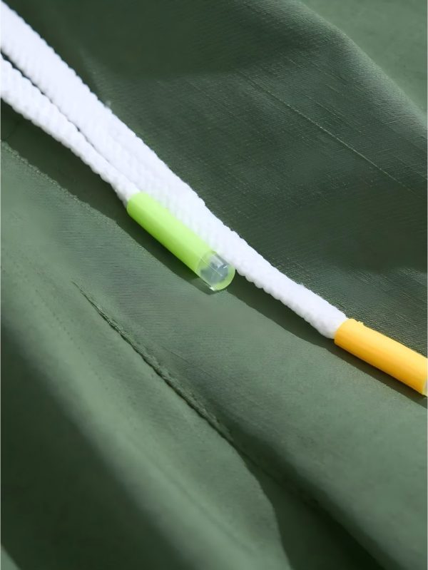 女士輕量快乾高腰口袋褲 聚酯纖維與氨綸混紡，可調節抽繩設計，四季休閒長褲（純色款，常規版型），時尚工裝風格，耐用面料