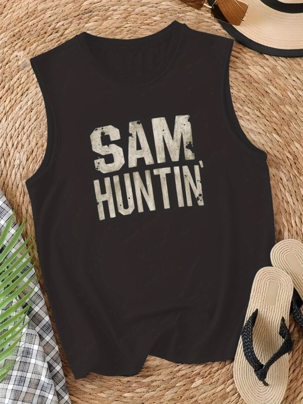 sam huntin 遮掩文本女士休閒背心