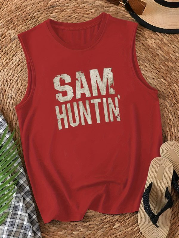 sam huntin 遮掩文本女士休閒背心