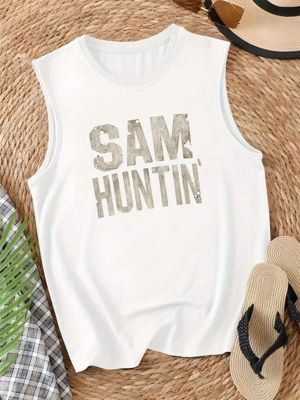 sam huntin 遮掩文本女士休閒背心