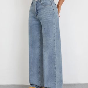 high waist wide leg jeans
