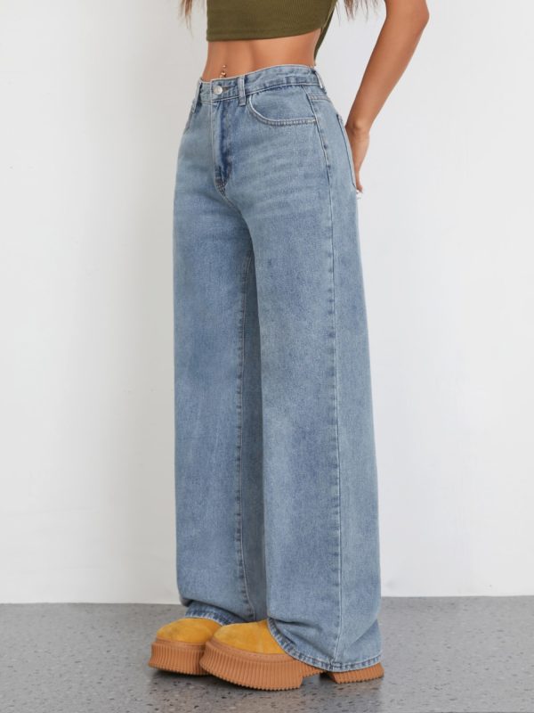 high waist wide leg jeans
