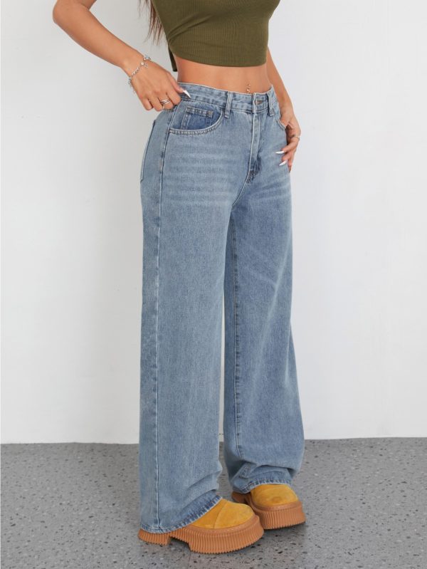 high waist wide leg jeans