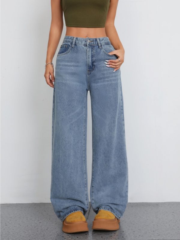 high waist wide leg jeans