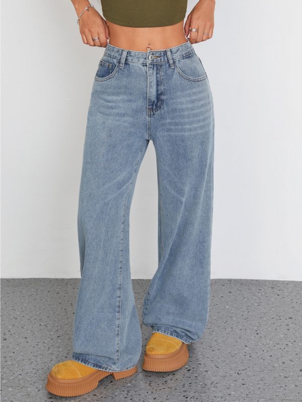high waist wide leg jeans